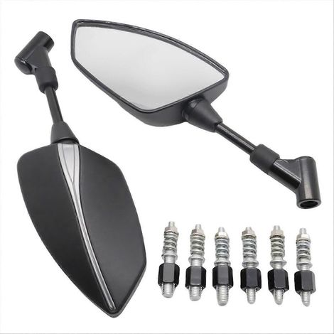Universeller Motorrad-Seitenspiegel 10 mm 8 mm, silberner Spiegel für Lenker, Rückspiegel, robustes Zubehör, kompatibel mit den meisten Motorrädern, einzeln oder paarweise erhältlich, einfach zu monti (1/5)