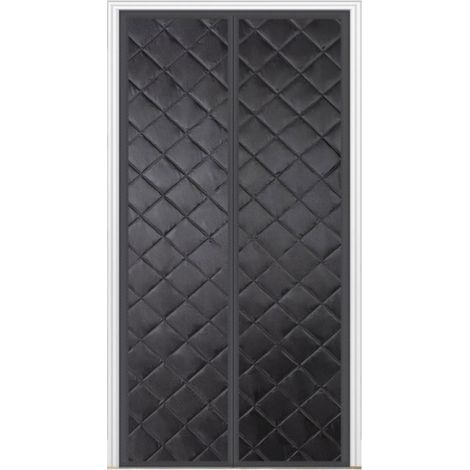 Rideau de porte isolant magnétique, protection contre le froid, blocage de la lumière, isolation phonique, 105 x 220 cm (noir) (1/5)