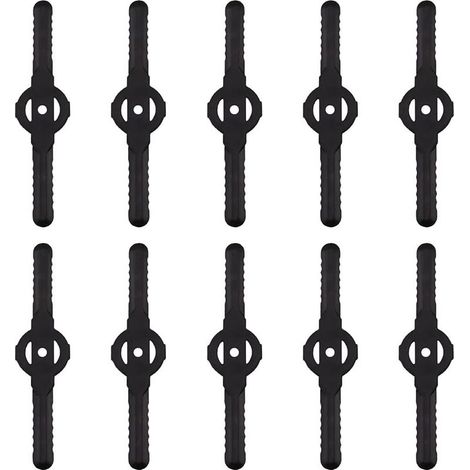 Lame plastique coupe bordure, 10 pcs Lames En Plastique Cutter Remplacer Pour ensemble doutils de coupe-herbe sans fil, remplacement de lames de coupe de tondeuse à gazon en plastique（noir）