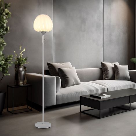 Globo Maxy Lampada da terra in vetro bianco opaco con paralume in vetro opalino 1x E27 (1/5)