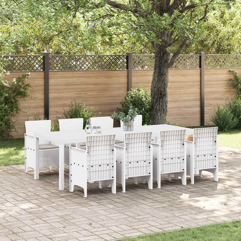 Garten Essgruppe 9 pcs Hellgrau Polypropylen (1/5)