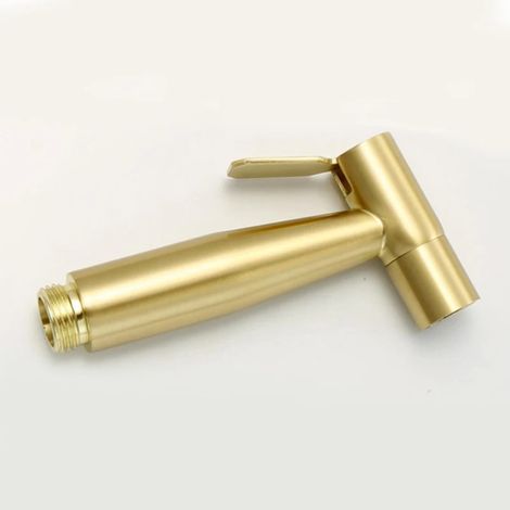 (Vaporisateur uniquement) Pulvérisateur de bidet portable double action en or brossé pour arrosoir de toilettes, robinet de bidet, pommeau de douche de bidet pour autonettoyage (1/5)