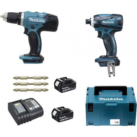 Lot de 2 outils MAKITA DLX2022SJ3 (Perceuse Visseuse DDF453 - Visseuse à chocs DTD146) - 18V Li-Ion 3Ah (1/5)