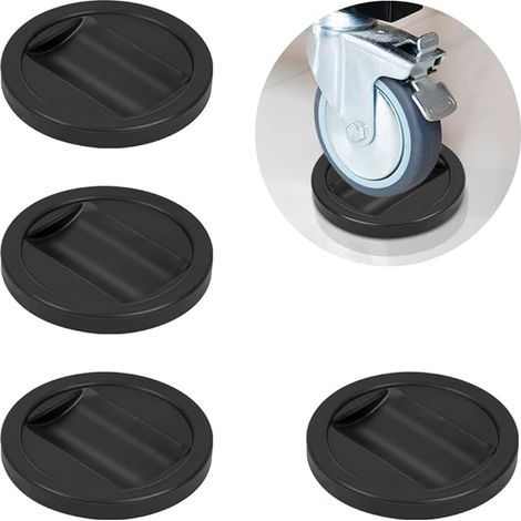 Patins Antidérapants pour roulettes de Meubles, Tasses Rond Chaise en Caoutchouc, Castor Cups, Coussin Pied Protège Tous Les Types Sols pour Canapés Lits, Noir