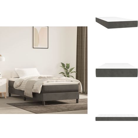 Matelas de lit à ressorts ensachés gris foncé 120x190x20 cm - Matelas À Ressorts Ensachés - Matelas Moelleux - Matelas Soutien Lombaire - Matelas Double - Literie (1/5)
