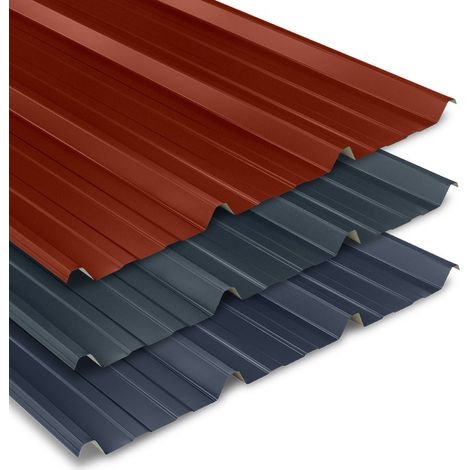 Yousteel – Tôle bac acier 0.50 mm – Couverture métallique 2100x1000 mm – Revêtement polyester 25 µm – Résistante aux intempéries