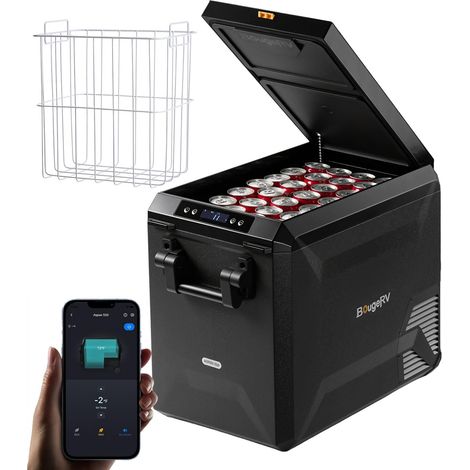 47L 47L Compressor Electric Cool Box, Portable Car Fridge 12/24V 230V, Camping Freezer with Removable Handle, IPX4 Waterproof for Outdoor, Truck, Van and Home (1/5)