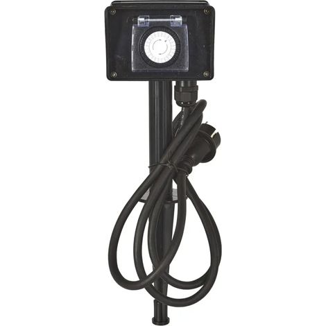 Multiprise avec minuterie ext 1,5m fil noir (1/5)