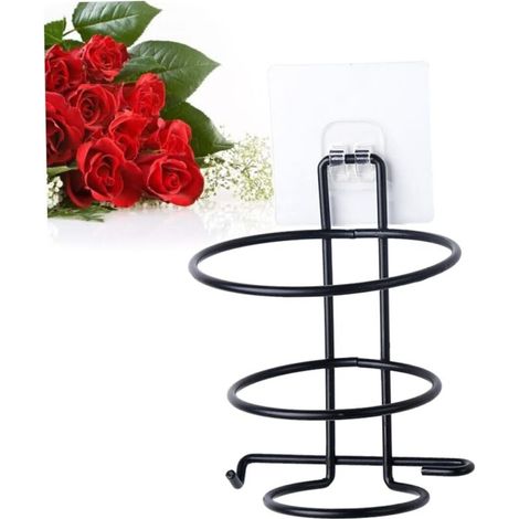 Wall Mount for Hair Dryer Bathroom Storage Accessory Black (1/5)