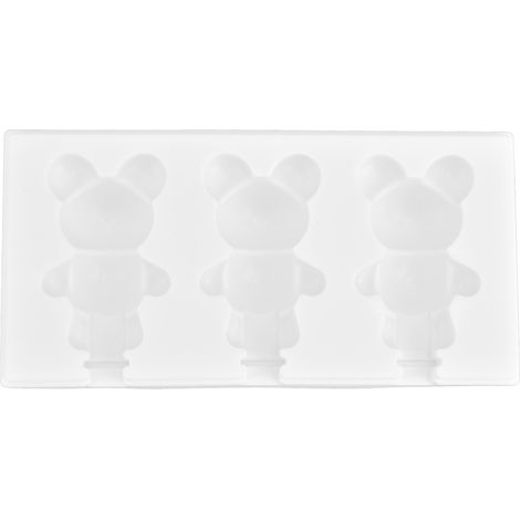 Moule à Barres Glacées en Silicone Résistant à la Chaleur - Forme Ours (3 Cases) pour Création de Glaces Maison (1/5)