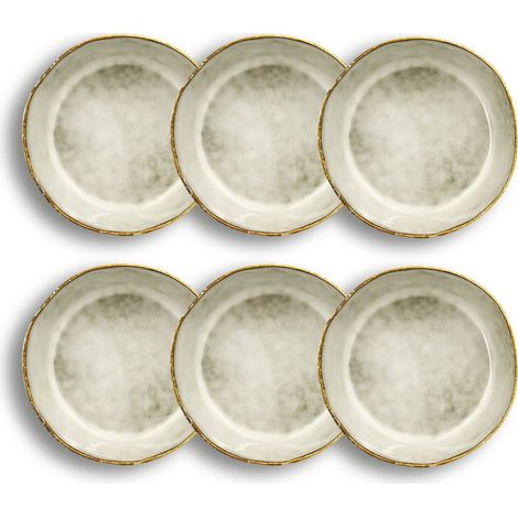 Lot de 6 assiettes coupes en grès 15,5cm, BORAL (1/5)