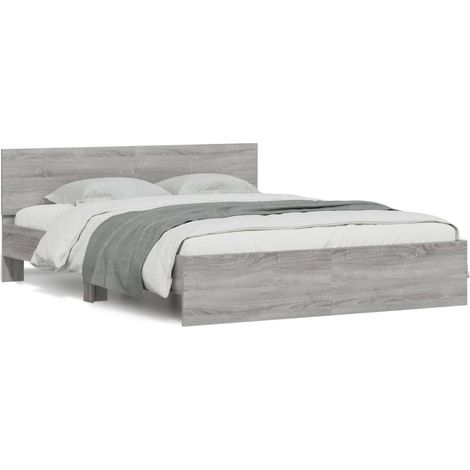 Lit double,Lit adulte,Cadre de lit sans matelas sonoma gris 150x200 cm CFW5559966 (1/5)