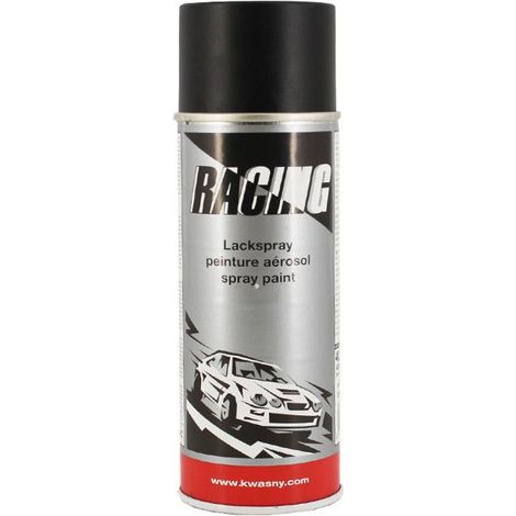 Bombe de peinture - Noir mat - Racing - Tôle - Métal - Plastique - 400ml