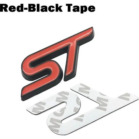 Autocollant chromé rouge et bleu pour calandre avant FORD FIESTA FOCUS MONDEO (ruban adhésif rouge et noir)