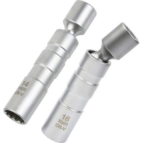 16mm/14mm Spark Plug Socket, Magnetic Spark Plug Wrench, Magnetic Universal Joint Spark Plug Wrench for Removing Automotive Spark Plugs, 14mm/16mm Spark Plug Wrench (1/5)
