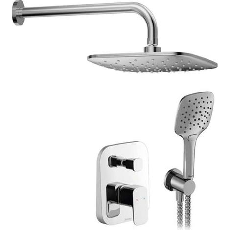 Ravak 10° - Conjunto de ducha con grifo empotrado, con cuerpo, 3 chorros, cromo X07S012 (1/5)