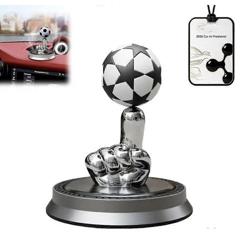 Désodorisant tableau de bord voiture diffuseur aromathérapie solaire rotatif ballon football ornement parfumé purificateur d'air (1/5)