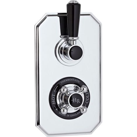 Hudson Reed Topaz Black Twin Concealed Shower Valve with Diverter (1/2)