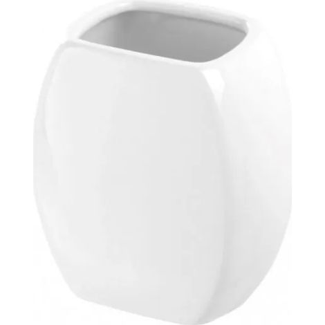 PORTASPAZZOLINI IN CERAMICA MODELLO PARIGI DIM.CM (LXPXH):10X5X10  BIANCO   Idroweb