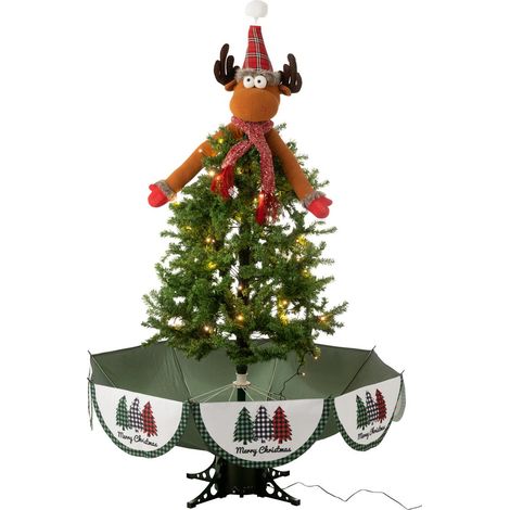 Déco Sapin Noël à LED "Renne" 180cm Vert (1/3)