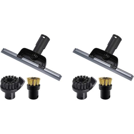 Set mit 2 Rundbürsten für Kärcher Fensterabzieher SC2, SC3, SC4, SC5 und CTK10, kompatibel mit Dampfreinigern und Spiegeln. Reinigt effektiv Fugen und Feuchtigkeit. (1/5)