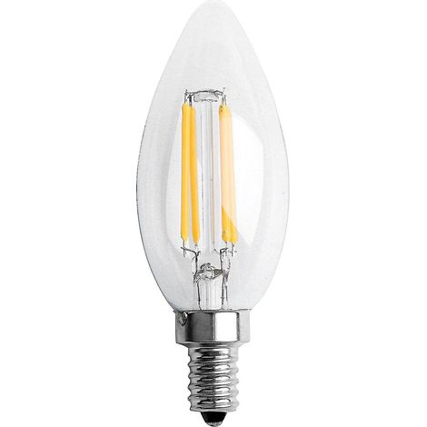 Bombilla LED de filamento E12 de 4W, efecto llama de vela Edison, 10 x 3,5 cm - yuyu (1/5)