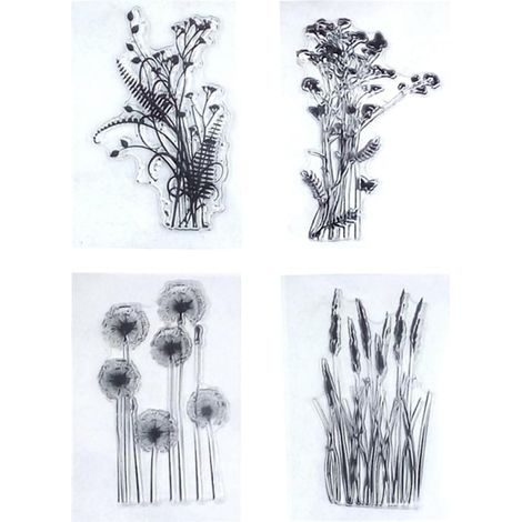 Tampons Transparents Pvc 3 Pièces Motif Plantes pour Scrapbooking (1/5)