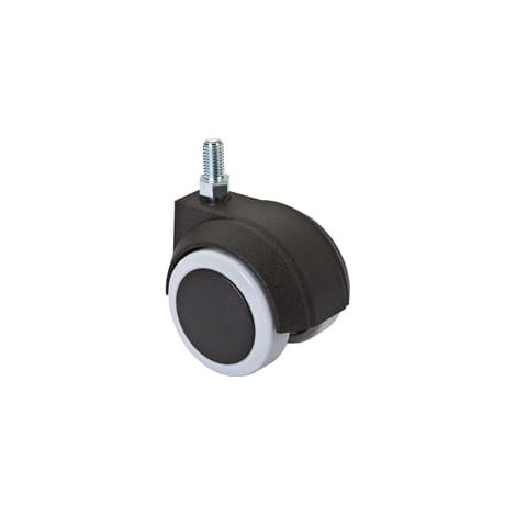 Ruota gemellata Masidef in nylon/gomma 50 mm attacco a vite M8 portata max. 65 kg