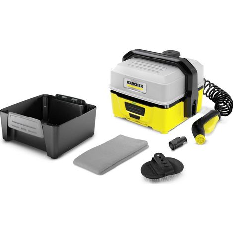 Mobiler Outdoor-Reiniger KÄRCHER OC 3 + Pet: Akkubetriebener Niederdruckreiniger mit Wassertank & Tier-Reinigungszubehör – ideal für die schonende Reinigung von Haustieren unterwegs (1/5)