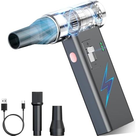 Dépoussiéreur électrique sans fil, 150 000 tr/min, super puissant, ventilateur à moteur rechargeable, dépoussiéreur d'air comprimé réglable pour clavier d'ordinateur, voiture, nettoyage de la maison (1/5)