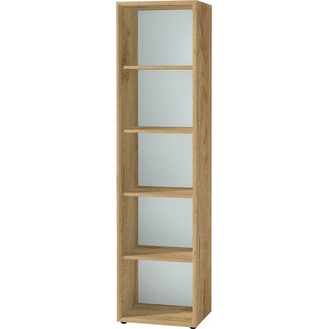 Etagère 5 niches 40x37x196 cm blanc et naturel - FANCY