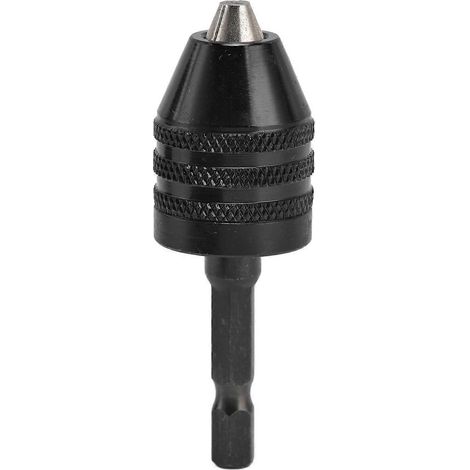 Schnellspann-Bohrfutter-Adapter für Schlagschrauber, 3 Backen, 1/4"-Sechskantschaft, 0,6–8 mm, Schwarz