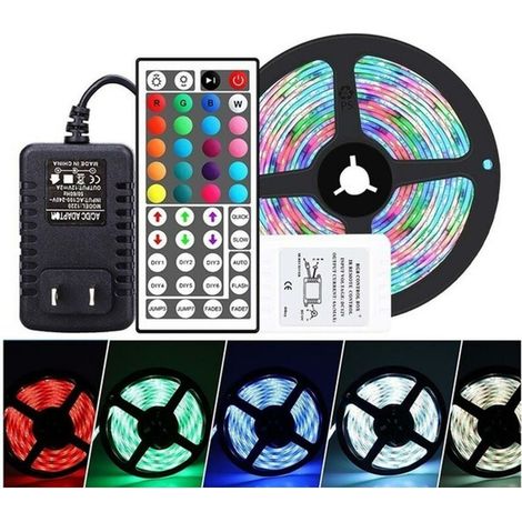 20 m LED-Streifen, wasserdichter mehrfarbiger RGB-LED-Streifen mit 44-Tasten-Fernbedienung – bunter FDC