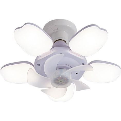Ventilateur de plafond avec télécommande LED multicolore et intensité variable pour chambre d'enfant ou chambre à coucher (1/5)