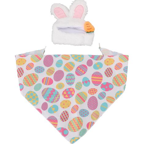Costume Oie de Jardin Lapin de Pâques Déco Extérieure 58 cm Motif Œufs Chapeau Peluche Résistant Intempéries (1/4)