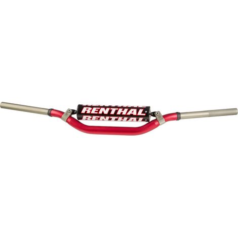 Manillar Renthal Twinwall 996 MX de 28,6 mm de aluminio con esponja Villopoto/Stewart, anodizado rojo.