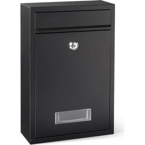 32 5cm H x 21 5cm W x 8 5cm D, Noir Basics Boîte aux Lettres Murale verrouillable, en Fer Durable (1/5)