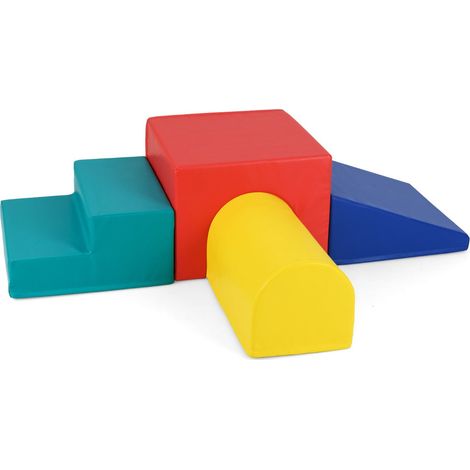 Set di 4 blocchi di schiuma 50 x 50 x 38 cm per arrampicarsi e gattonare design moderno in PU rosso 200011849