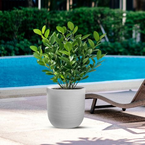 Vaso Raffaello Bianco diam.35×34 cm per Interni ed Esterni (1/4)