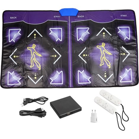 Tapis de danse yoga avec interface HDMI, musique intégrée, double jeu, compatible carte mémoire, 100‑240V prise UE (1/5)