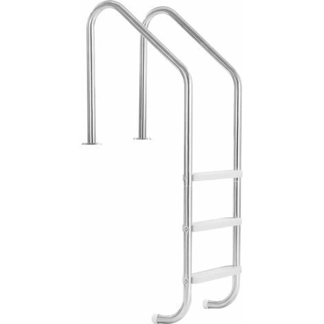 Mophorn Escalera de piscina de acero inoxidable, capacidad 120 kg. Diseñada con pasamanos ergonómicos y superficie antideslizante para piscinas enterradas y elevadas de 121,9 a 137,2 cm. (1/5)