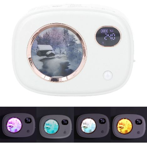 Aromadiffusor mit Doppelfunktion (Wand-/Tischaufstellung) für Toiletten, Wohnzimmer und Hotels intelligentes digitales Display USB-aufladbar weiß. (1/5)