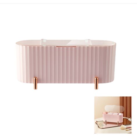 Distributeur de Cotons-Tiges à 3 Compartiments, Boite Coton Tige, Rangement de Maquillage avec Couvercle pour Chambre à Coucher, Salle de Bain ect