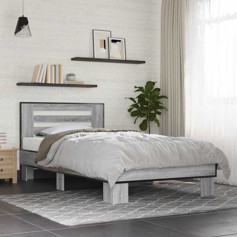 vidaXL Bed Frame without Mattress Grey Sonoma 100x200 cm (1/5)