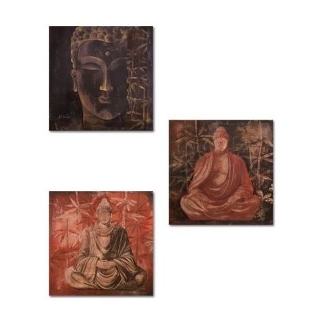 Quadro da Parete in tela oleografico buddha 38 x 38 cm 3 Modelli (1/2)