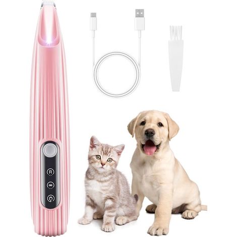 Esta recortadora eléctrica inalámbrica para mascotas cuenta con un diseño silencioso，acero (1/5)