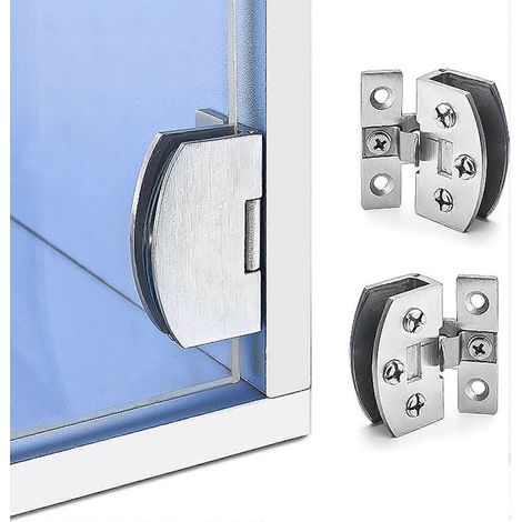 2 charnières pour porte vitrée, vitrine, cave à vin, charnière de porte, support pour porte vitrée.