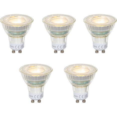 QAZQA 5er-Set GU10 50mm LED-Glühbirnen Klar 2,5W 450 lm 2700K