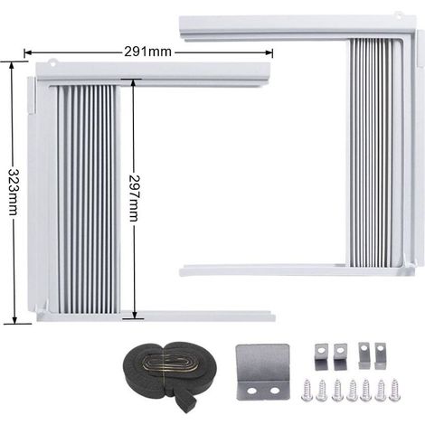 Panneau d'étanchéité pour Climatisation de Fenêtre, Plaque d'Obturation Réglable et Extensible avec Lamelles, Kit de Joint Anti-Vent pour Climatiseur Mobile (Modèle Petit, 2 Couches) (1/5)