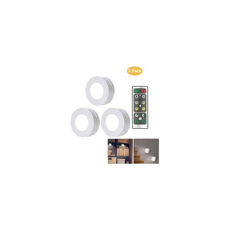 Lot de 3 veilleuses LED sans fil avec télécommande – Modes de luminosité 10-100% – Autonomie jusqu'à 120h – Installation facile (1/5)